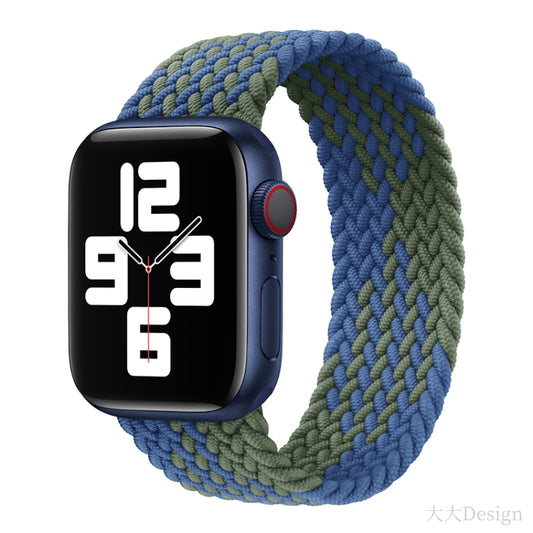 Nylon Single-turn Braided Watch Band For Apple Watch Ultra 49mm&Watch Ultra 2 49mm / Series 9&8&7 45mm / SE 3&SE 2&6&SE&5&4 44mm / 3&2&1 42mm, Length:135mm(Z Blue Green) by bashfashion