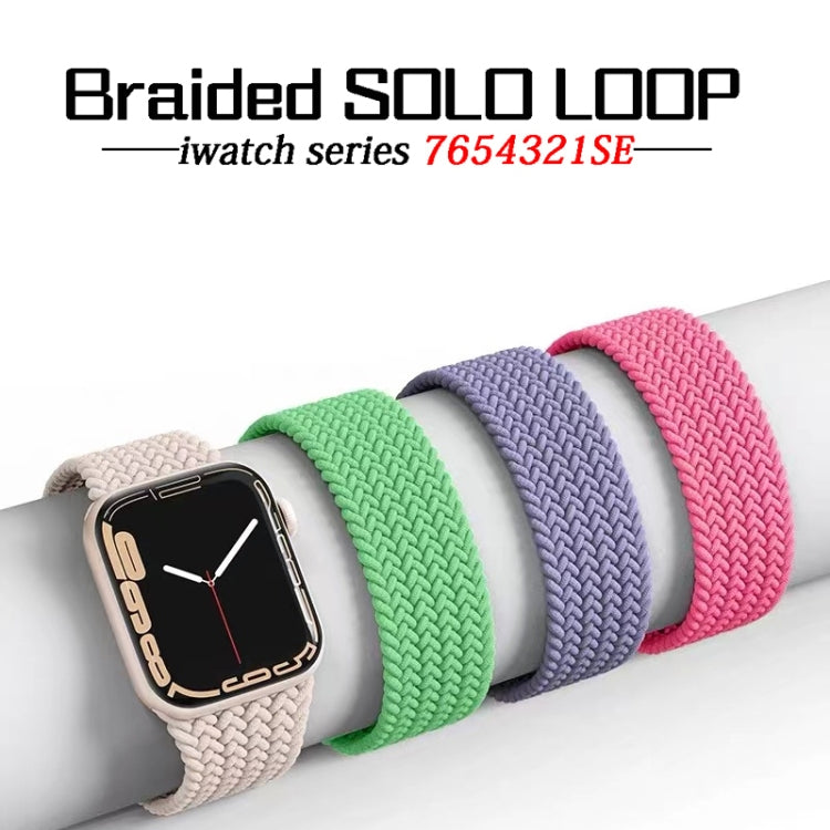 Nylon Single-turn Braided Watch Band For Apple Watch Ultra 49mm / Series 8&7 45mm / SE 2&6&SE&5&4 44mm / 3&2&1 42mm, Length:135mm(Pearl White) by bashfashion
