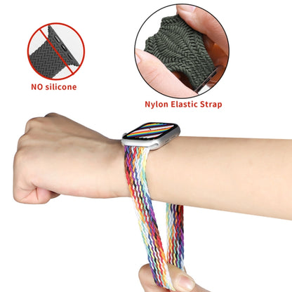 Nylon Single-turn Braided Watch Band For Apple Watch Ultra 49mm&Watch Ultra 2 49mm / Series 9&8&7 45mm / SE 3&SE 2&6&SE&5&4 44mm / 3&2&1 42mm, Length:135mm(Z Blue Pink) by bashfashion