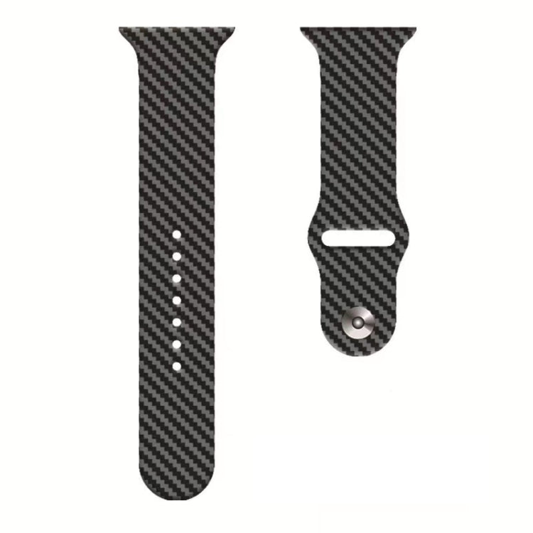 Carbon Fiber Silicone Strap For Apple Watch Ultra 49mm&Watch Ultra 2 49mm / Series 9&8&7 45mm / SE 3&SE 2&6&SE&5&4 44mm / 3&2&1 42mm by bashfashion