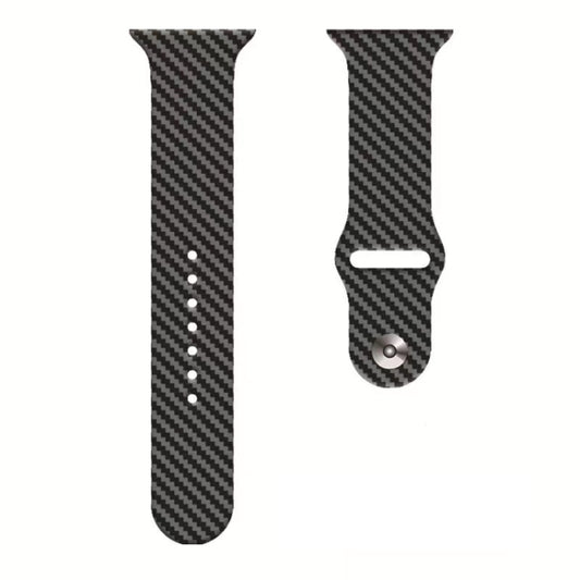 Carbon Fiber Silicone Strap For Apple Watch Ultra 49mm&Watch Ultra 2 49mm / Series 9&8&7 45mm / SE 3&SE 2&6&SE&5&4 44mm / 3&2&1 42mm by bashfashion