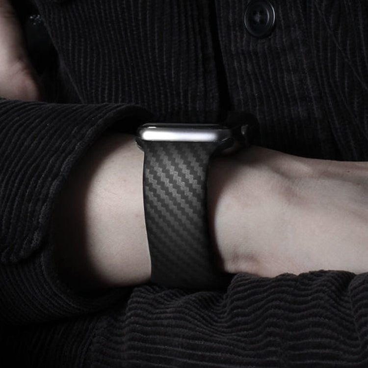 Carbon Fiber Silicone Strap For Apple Watch Ultra 49mm&Watch Ultra 2 49mm / Series 9&8&7 45mm / SE 3&SE 2&6&SE&5&4 44mm / 3&2&1 42mm by bashfashion