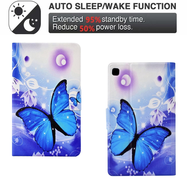 For Samsung Galaxy Tab A7 Lite Electric Pressed TPU Leather Tablet Case(Blue Butterfly) by bashfashion