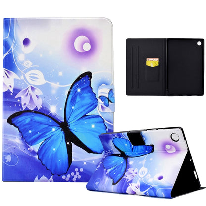 For Samsung Galaxy Tab A8 10.5 2021 / A8 2022 Electric Pressed TPU Smart Leather Tablet Case(Blue Butterfly) by bashfashion