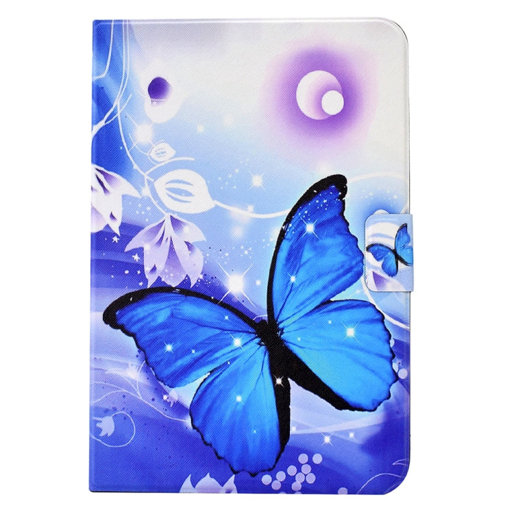 For Samsung Galaxy Tab A8 10.5 2021 / A8 2022 Electric Pressed TPU Smart Leather Tablet Case(Blue Butterfly) by bashfashion