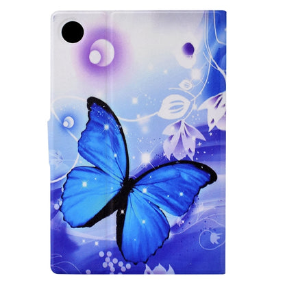 For Samsung Galaxy Tab A8 10.5 2021 / A8 2022 Electric Pressed TPU Smart Leather Tablet Case(Blue Butterfly) by bashfashion