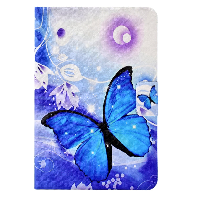 For Samsung Galaxy Tab A 8.0 T350 Electric Pressed TPU Smart Leather Tablet Case(Blue Butterfly) by bashfashion