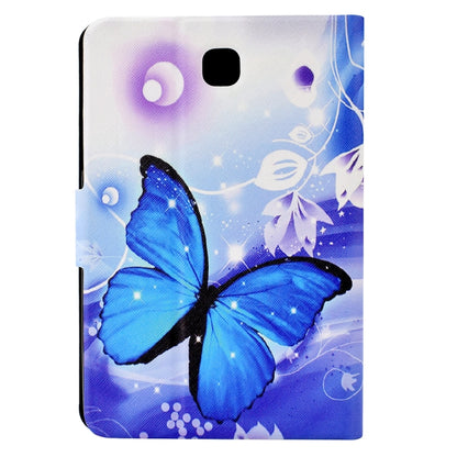 For Samsung Galaxy Tab A 8.0 T350 Electric Pressed TPU Smart Leather Tablet Case(Blue Butterfly) by bashfashion
