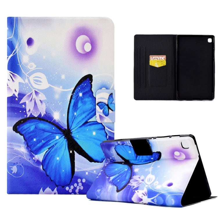 For Samsung Galaxy Tab A7 10.4 2020 / 2022 Electric Pressed TPU Smart Leather Tablet Case(Blue Butterfly) by bashfashion