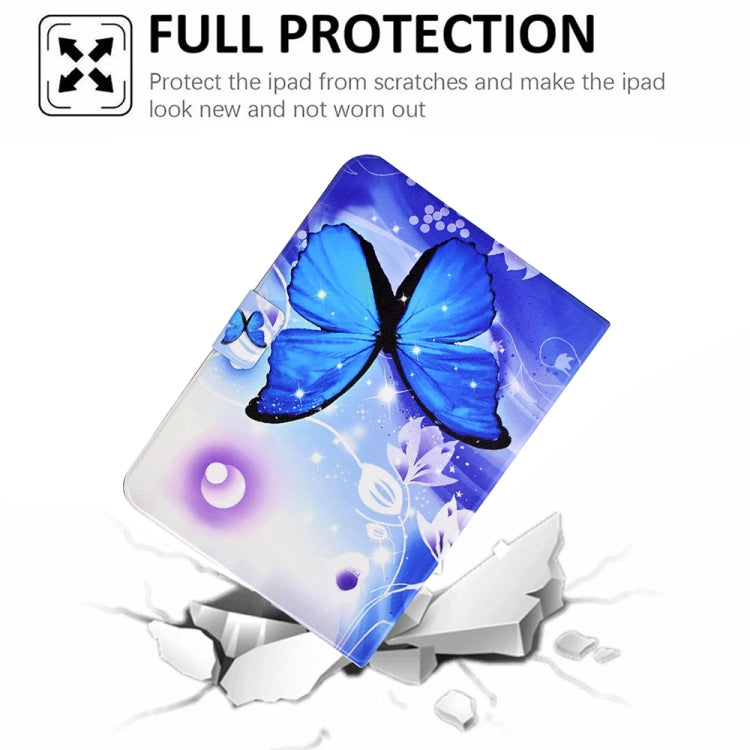 For Samsung Galaxy Tab A7 10.4 2020 / 2022 Electric Pressed TPU Smart Leather Tablet Case(Blue Butterfly) by bashfashion