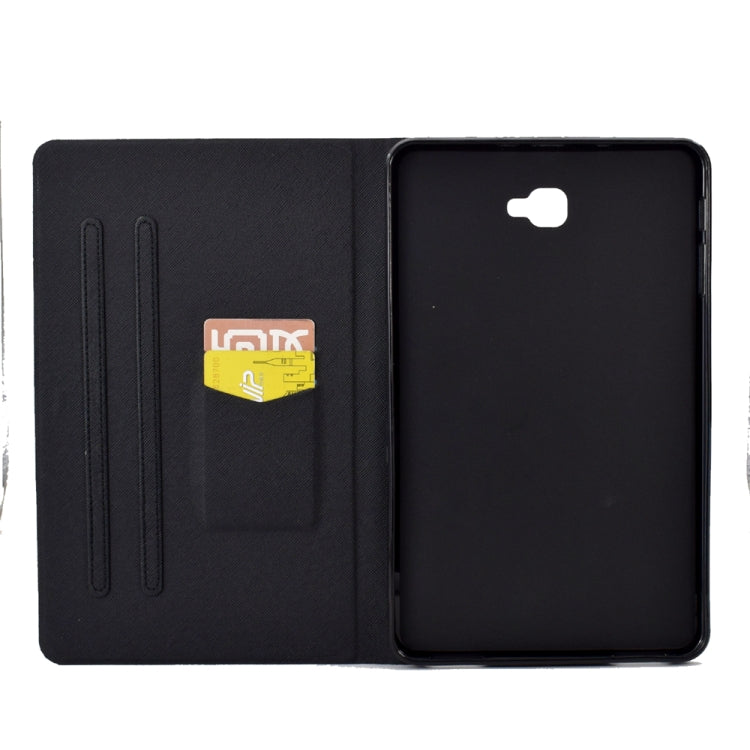 For Samsung Galaxy Tab A 10.1 T580 Electric Pressed TPU Smart Leather Tablet Case(Blue Butterfly) by bashfashion