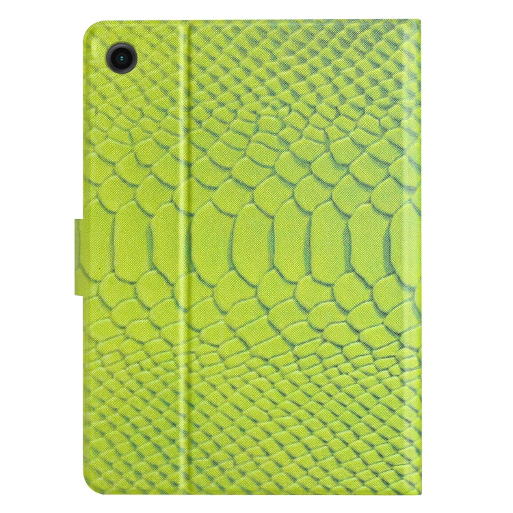 For Samsung Galaxy Tab A8 Solid Color Crocodile Texture Leather Smart Tablet Case(Green) by bashfashion