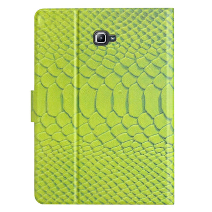 For Samsung Galaxy Tab A10.1 T850 Solid Color Crocodile Texture Leather Smart Tablet Case(Green) by bashfashion