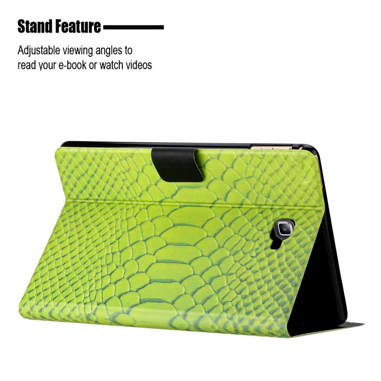 For Samsung Galaxy Tab A10.1 T850 Solid Color Crocodile Texture Leather Smart Tablet Case(Green) by bashfashion