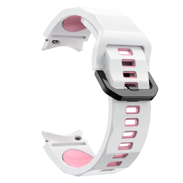 For Samsung Galaxy Watch5 Pro Wave Two Color Silicone Watch Band(White Pink) by bashfashion