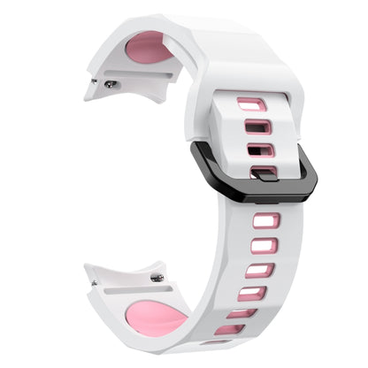 For Samsung Galaxy Watch5 Pro Wave Two Color Silicone Watch Band(White Pink) by bashfashion