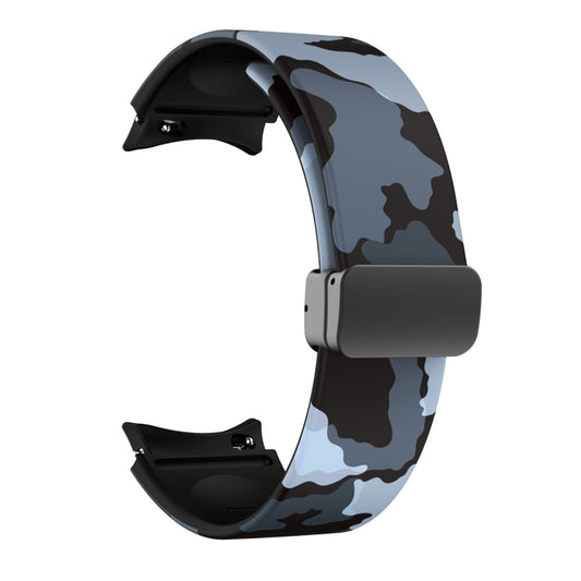 For Samsung Galaxy Watch5 Magnetic Printed Silicone Watch Band(Black Gray Camouflage) by bashfashion