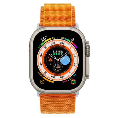 Nylon Loop Watch Band For Apple Watch Ultra 49mm&Watch Ultra 2 49mm / Series 9&8&7 45mm / SE 3&SE 2&6&SE&5&4 44mm / 3&2&1 42mm(Orange) by bashfashion