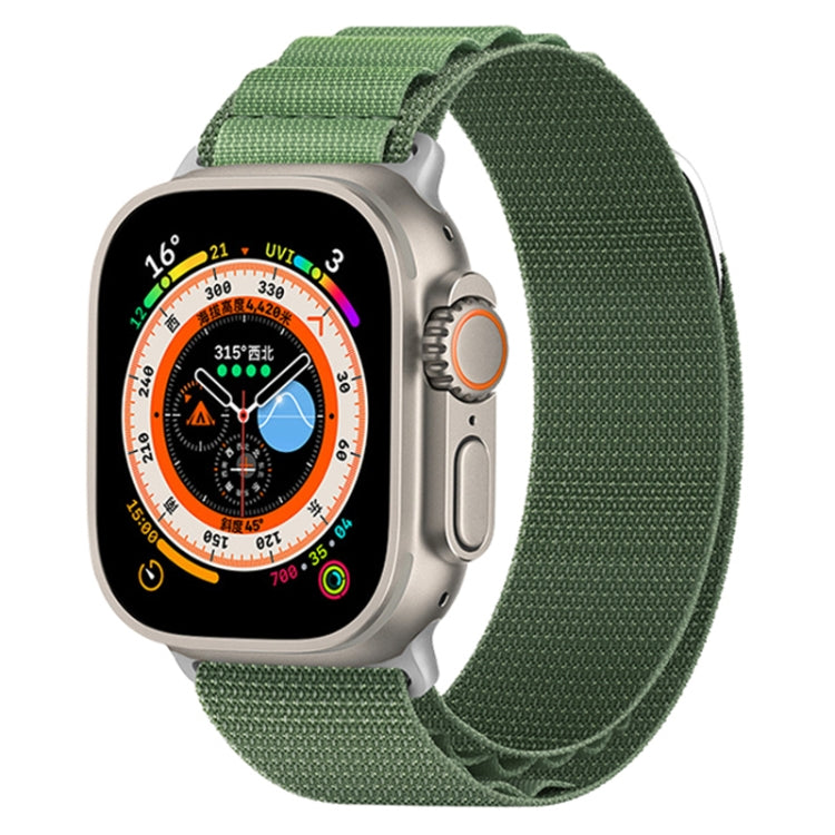 Nylon Loop Watch Band For Apple Watch Ultra 49mm&Watch Ultra 2 49mm / Series 9&8&7 45mm / SE 3&SE 2&6&SE&5&4 44mm / 3&2&1 42mm(Army Green) by bashfashion