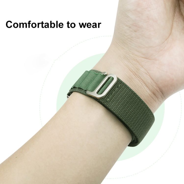 Nylon Loop Watch Band For Apple Watch Ultra 49mm&Watch Ultra 2 49mm / Series 9&8&7 45mm / SE 3&SE 2&6&SE&5&4 44mm / 3&2&1 42mm(Army Green) by bashfashion