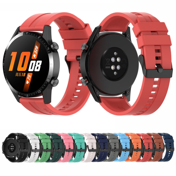 For Huawei Watch 3 Pro New 20mm Silicone Black Buckle Watch Band(White) by bashfashion