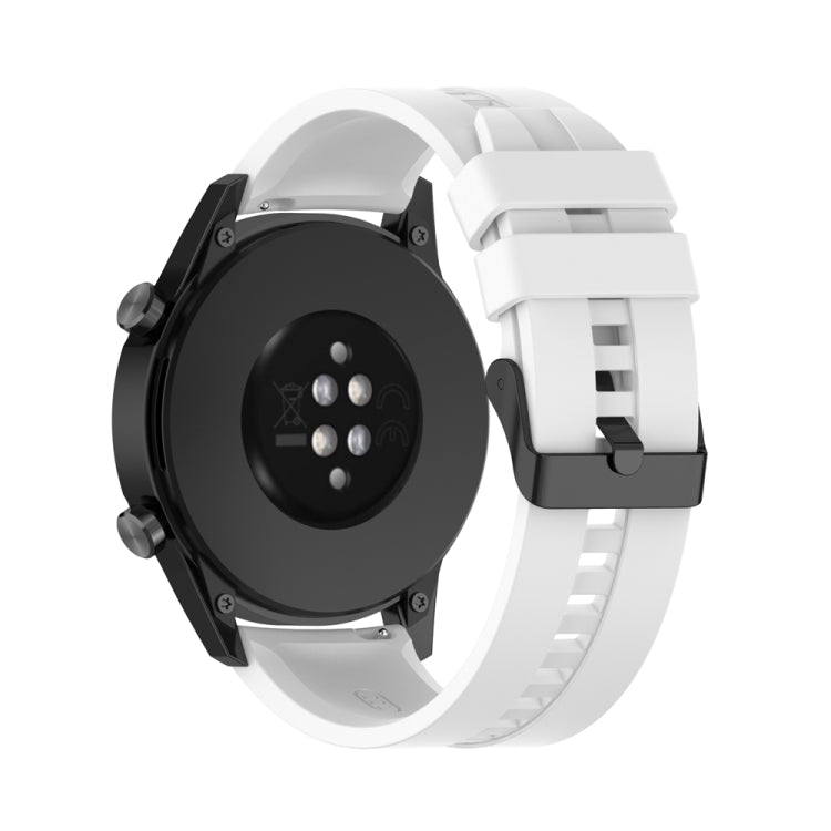 For Huawei Watch Buds 22mm Silicone Black Buckle Watch Band(White) by bashfashion