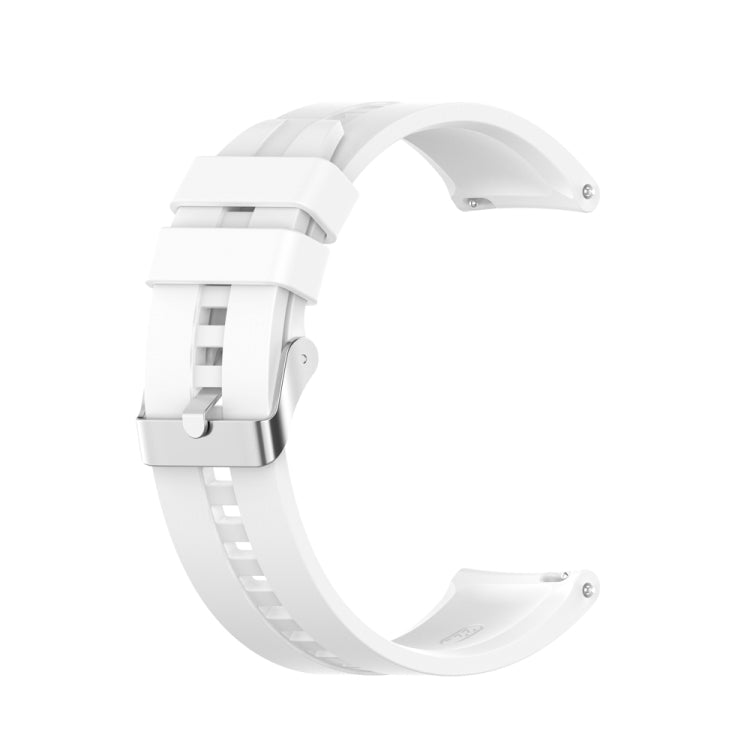 For Huawei Watch Buds / Watch 3 Pro New 22mm Silicone Silver Buckle Watch Band(White) by bashfashion