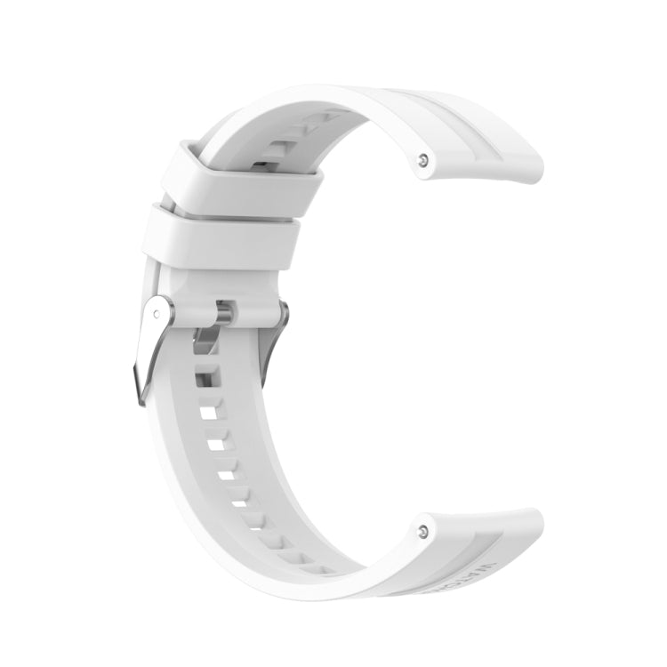 For Huawei Watch Buds / Watch 3 Pro New 22mm Silicone Silver Buckle Watch Band(White) by bashfashion