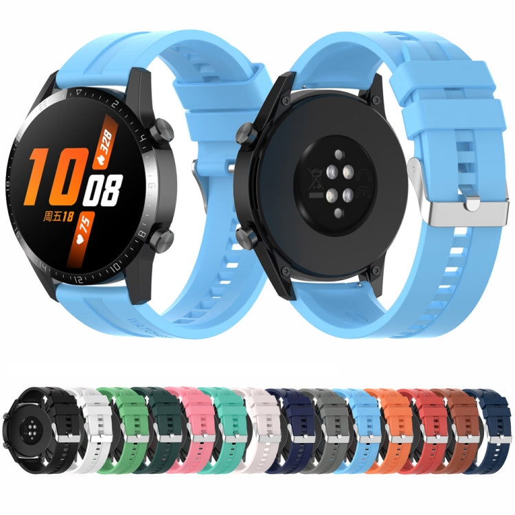 For Huawei Watch Buds / Watch 3 Pro New 22mm Silicone Silver Buckle Watch Band(White) by bashfashion