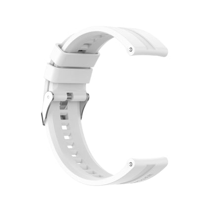 For Huawei Watch Buds / Watch 3 Pro New 20mm Silicone Silver Buckle Watch Band(White) by bashfashion