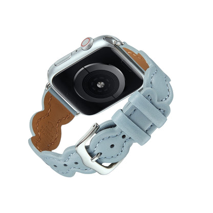 Genuine Leather Breathable Watch Band For Apple Watch Series 9&8&7 41mm / SE 3&SE 2&6&SE&5&4 40mm / 3&2&1 38mm(Pink) by bashfashion