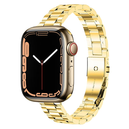 Small Waist Stainless Steel Watch Band For Apple Watch Ultra 49mm&Watch Ultra 2 49mm / Series 9&8&7 45mm / SE 3&SE 2&6&SE&5&4 44mm / 3&2&1 42mm(Gold) by bashfashion