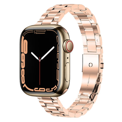 Small Waist Stainless Steel Watch Band For Apple Watch Ultra 49mm&Watch Ultra 2 49mm / Series 9&8&7 45mm / SE 3&SE 2&6&SE&5&4 44mm / 3&2&1 42mm(Rose Gold) by bashfashion