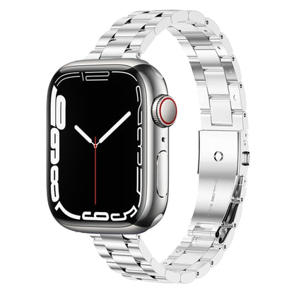 Small Waist Stainless Steel Watch Band For Apple Watch Ultra 49mm&Watch Ultra 2 49mm / Series 9&8&7 45mm / SE 3&SE 2&6&SE&5&4 44mm / 3&2&1 42mm(Silver) by bashfashion
