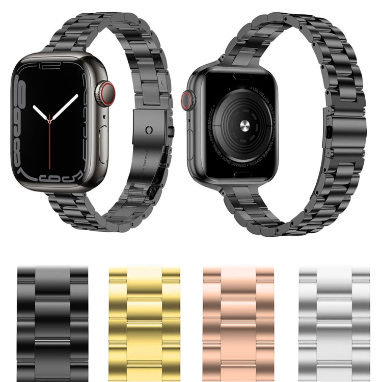 Small Waist Stainless Steel Watch Band For Apple Watch Ultra 49mm&Watch Ultra 2 49mm / Series 9&8&7 45mm / SE 3&SE 2&6&SE&5&4 44mm / 3&2&1 42mm(Rose Gold) by bashfashion