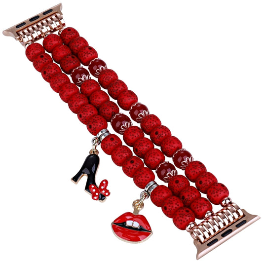 Bodhi Beads Watch Band For Apple Watch Ultra 49mm&Watch Ultra 2 49mm / Series 9&8&7 45mm / SE 3&SE 2&6&SE&5&4 44mm / 3&2&1 42mm(Red) by bashfashion