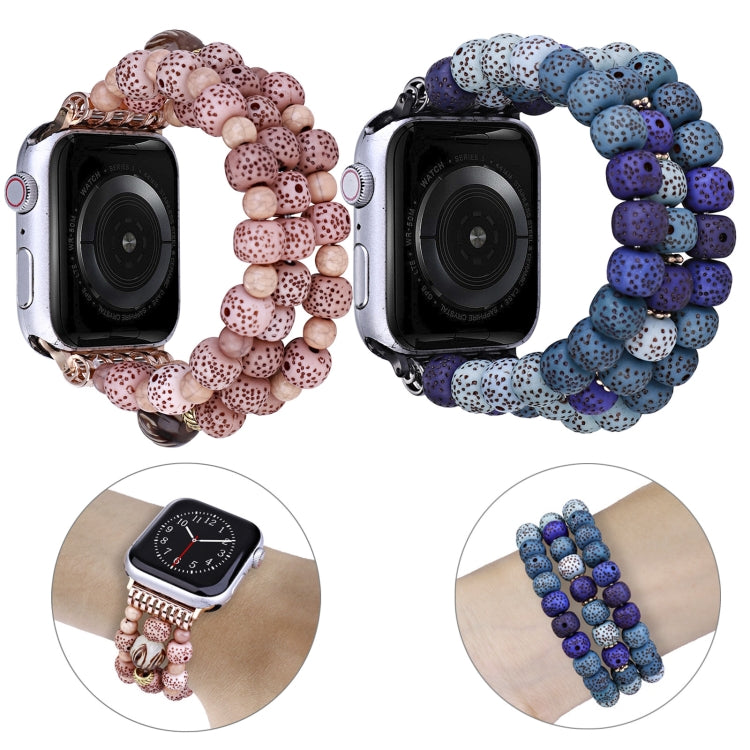 Simple Bodhi Beads Watch Band For Apple Watch Series 9&8&7 41mm / SE 3&SE 2&6&SE&5&4 40mm / 3&2&1 38mm(Bodhi Blue) by bashfashion