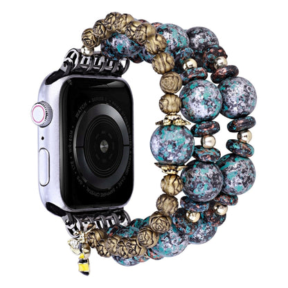 Rose Beads Watch Band For Apple Watch Series 9&8&7 41mm / SE 3&SE 2&6&SE&5&4 40mm / 3&2&1 38mm(Rose Beads Bee) by bashfashion
