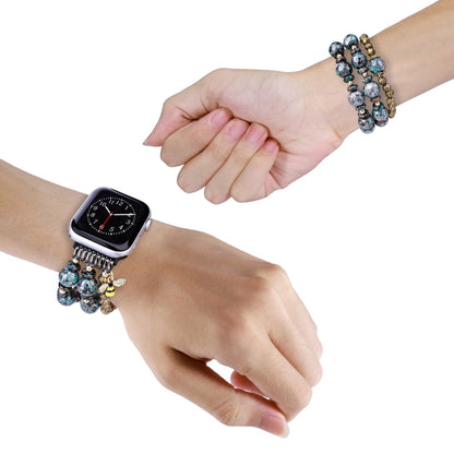 Rose Beads Watch Band For Apple Watch Series 9&8&7 41mm / SE 3&SE 2&6&SE&5&4 40mm / 3&2&1 38mm(Rose Beads Bee) by bashfashion
