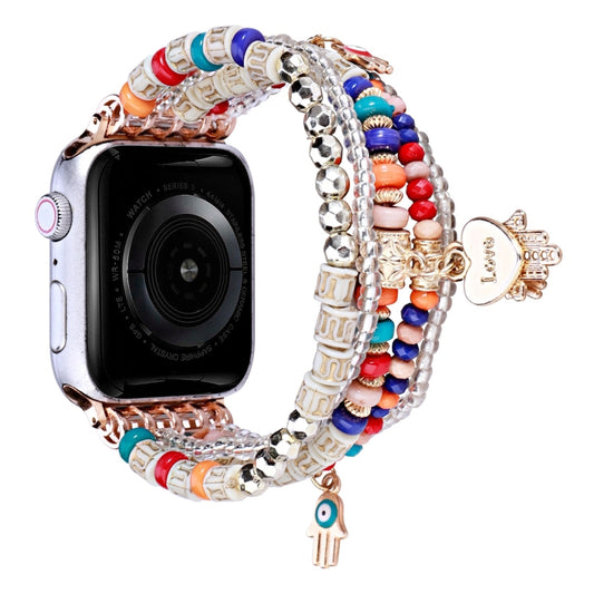 Forest Style Beads Watch Band For Apple Watch Series 9&8&7 41mm / SE 3&SE 2&6&SE&5&4 40mm / 3&2&1 38mm(Colorful) by bashfashion