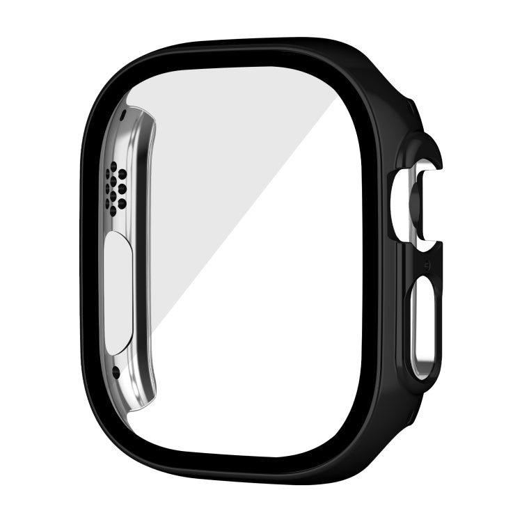 For Apple Watch Ultra 3 / 2 / 1 49mm Plating Gloss PC Tempered Glass Integral Watch Case(Black) by bashfashion
