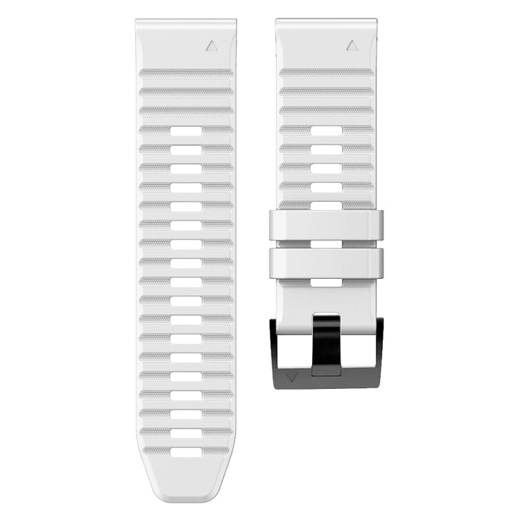 For Garmin Fenix 7X / 6X / 5X 26mm Two-Color Silicone Watch Band(White Black) by bashfashion