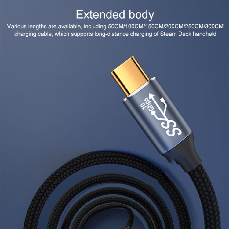For Steam Deck Gen2 100W USB-C/Type-C Male to USB-C/Type-C Male Stereo Curved Data Cable, Length:2m by bashfashion