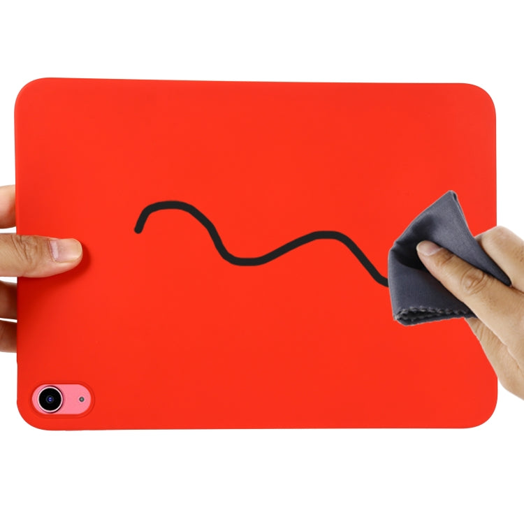 For iPad 2025 / 2022 Solid Color Liquid Silicone Dropproof Full Coverage Tablet Case(Red) by bashfashion