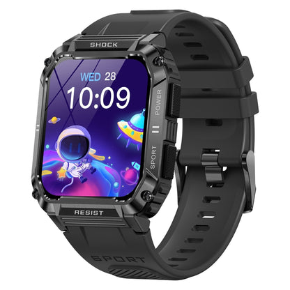 T3 1.95 inch Rugged Smart Sports Wristband Support Heart Rate Monitoring / Blood Pressure Monitoring(Black) by bashfashion