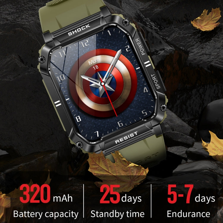 T3 1.95 inch Rugged Smart Sports Wristband Support Heart Rate Monitoring / Blood Pressure Monitoring(Black) by bashfashion