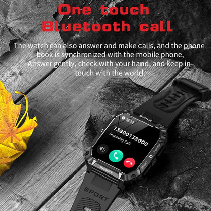 T3 1.95 inch Rugged Smart Sports Wristband Support Heart Rate Monitoring / Blood Pressure Monitoring(Black) by bashfashion