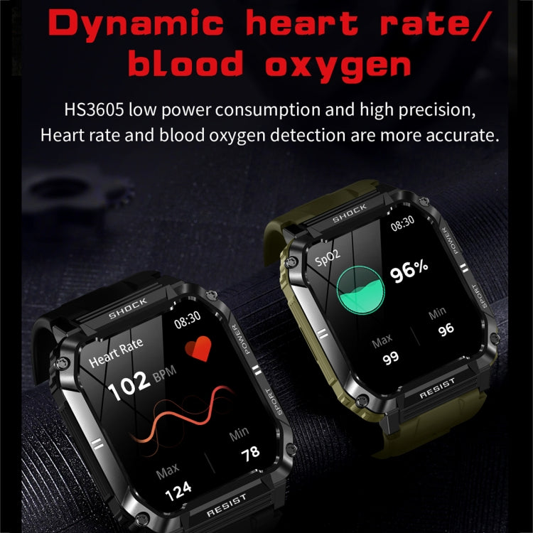 T3 1.95 inch Rugged Smart Sports Wristband Support Heart Rate Monitoring / Blood Pressure Monitoring(Black) by bashfashion