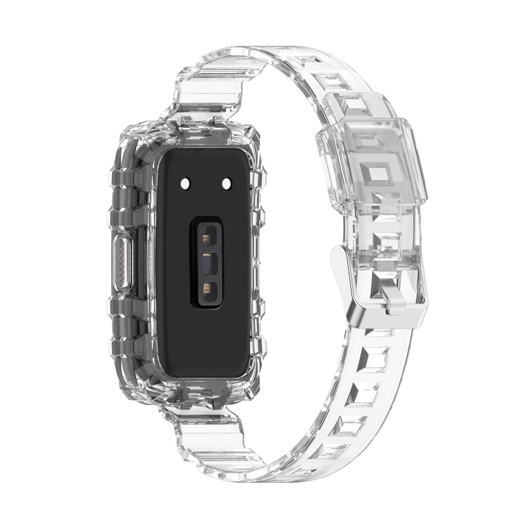 For Honor Band 7 Integrated Transparent Silicone Watch Band(White) by bashfashion