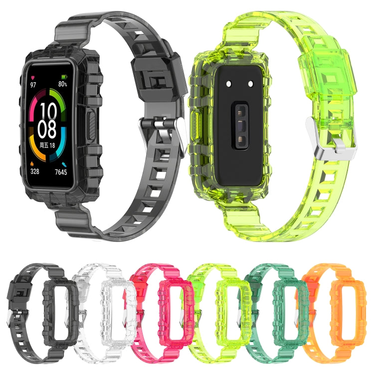 For Honor Band 7 Integrated Transparent Silicone Watch Band(White) by bashfashion